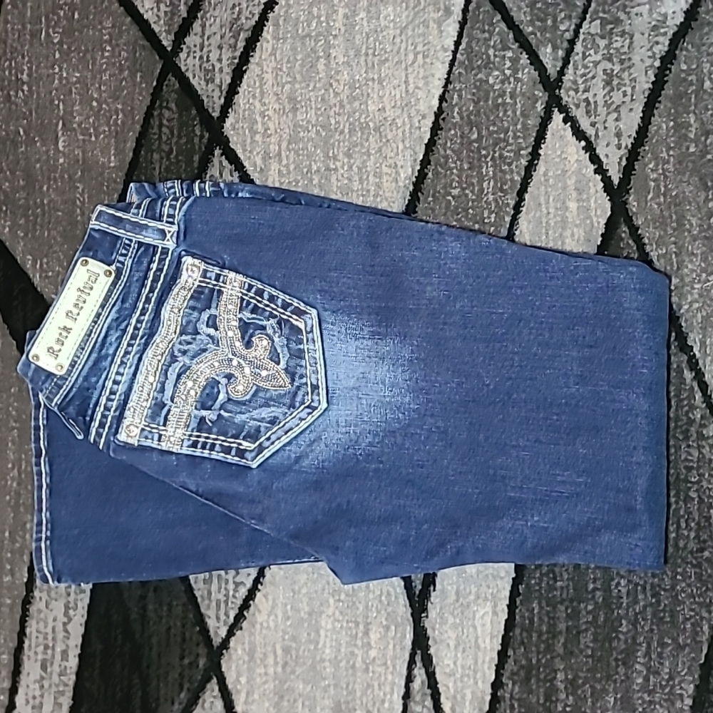 ROCK REVIVAL SHERRY DESTRUCTION EASY-FIT BOOT-CUT DENIM JEAN